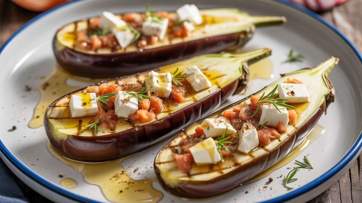 Aubergines grillées à la feta : une entrée estivale pleine de saveurs