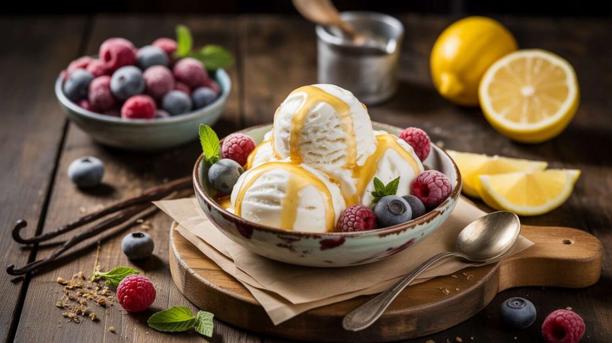 La douceur légère de la glace au yaourt maison