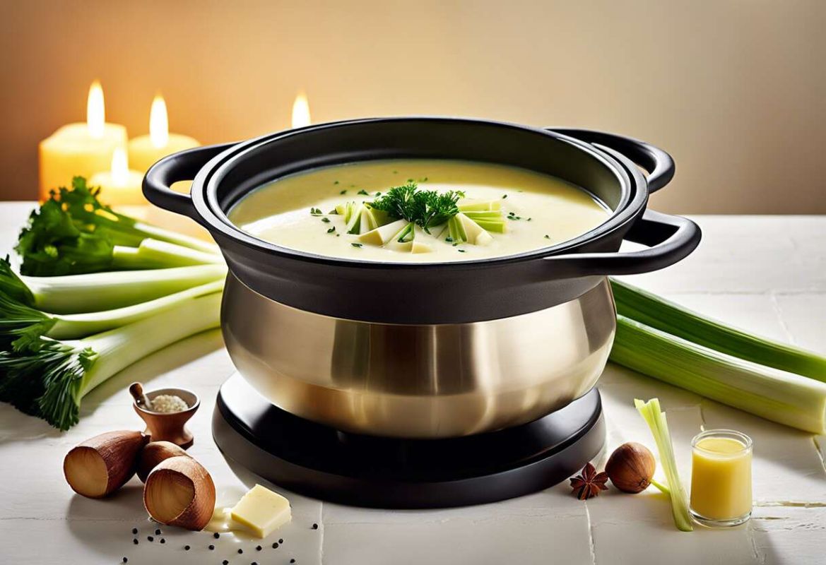 Découvrez la fondue de poireaux allégée, un délice léger et raffiné