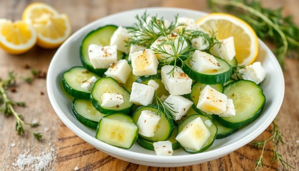 Découvrez la salade de concombre au fromage blanc, un délice estival