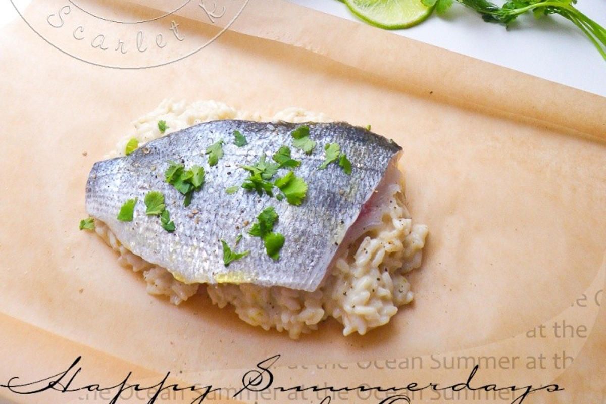 Une délicieuse papillote de daurade et son risotto au coco