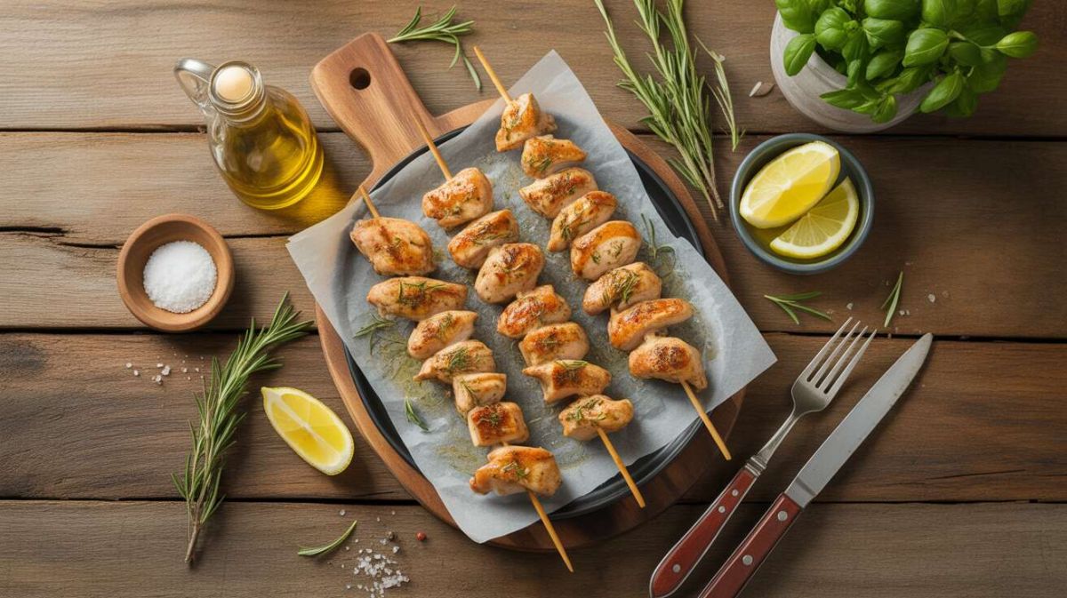 Des brochettes de poulet marinées aux herbes de Provence pour un barbecue réussi