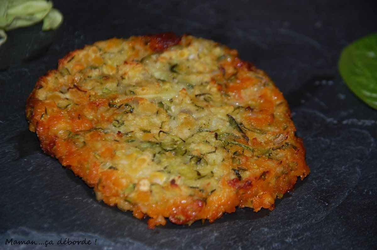 Savourez une galette de courgette, lentille corail et chorizo au goût irrésistible
