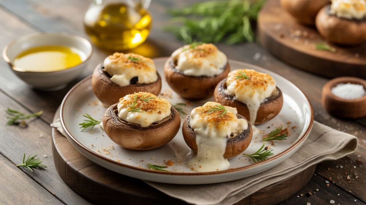 Une entrée irrésistible : découvrez les champignons farcis au fromage frais