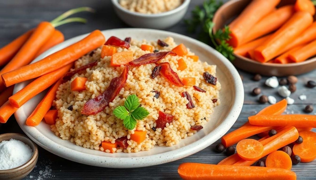 Un plat coloré et savoureux : quinoa aux carottes et bacon