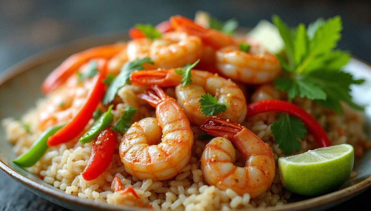 Riz sauté aux crevettes et légumes croquants : une évasion thaïlandaise en 20 minutes